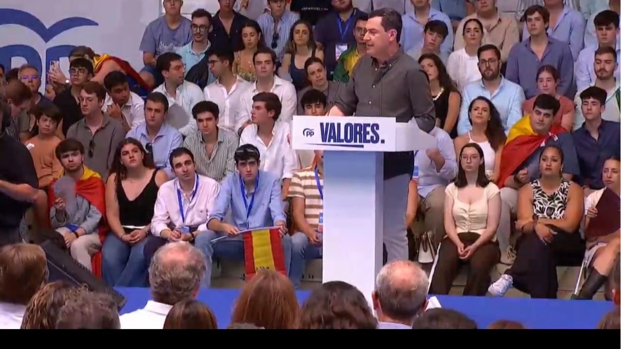 presidente del PP andaluz y de la Junta de Andalucía, Juan Manuel Moreno Bonilla. EP.