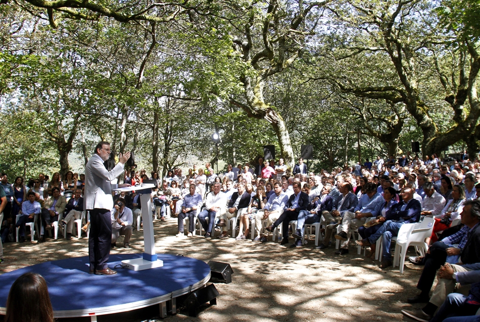 Mariano Rajoy en Cotobade este sábado donde pronunció esas palabras. 