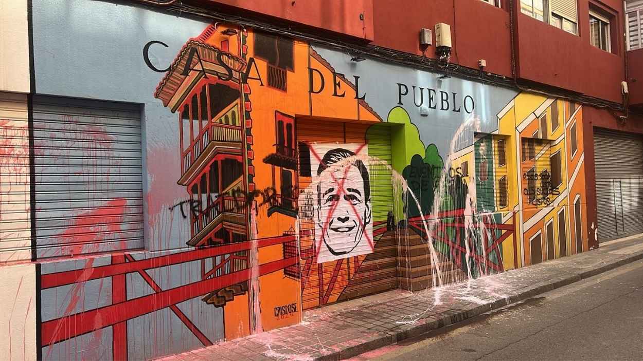 Casa del pueblo de Cuenca vandalizada. PSOE Cuenca.