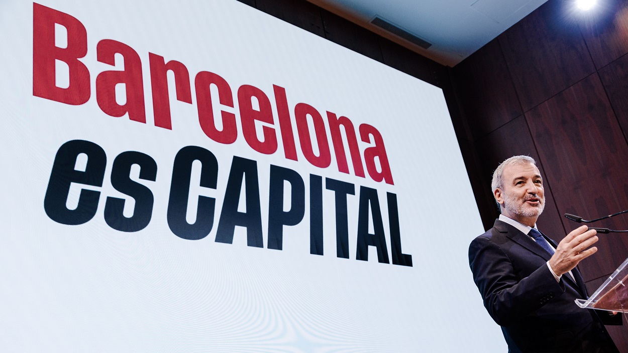 El alcalde de Barcelona, Jaume Collboni imparte la conferencia 'Barcelona es Capital', en el Museo Nacional Thyssen-Bornemisza. EP.
