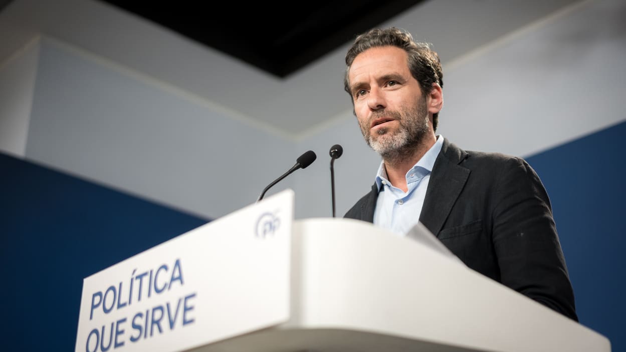 El portavoz del Partido Popular, Borja Sémper, durante una rueda de prensa tras la celebración del Comité de Dirección del Partido Popular. EP.