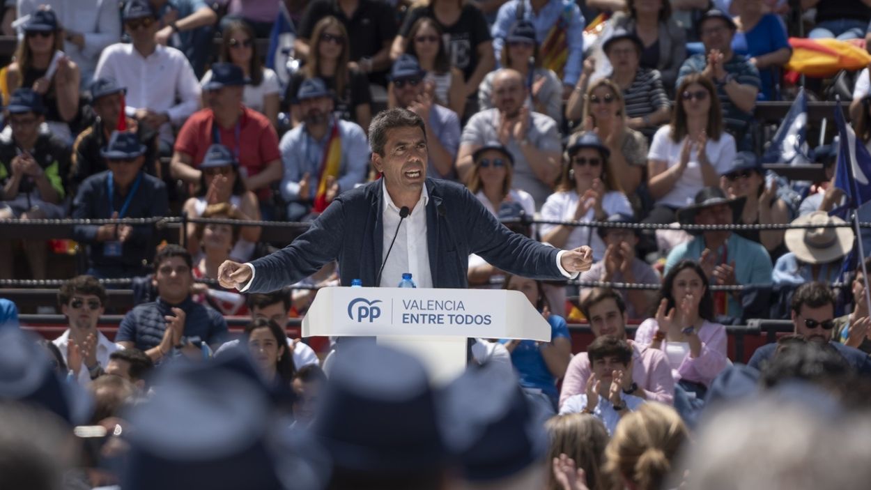 Mazón protagoniza un acto de campaña en Valencia. EP