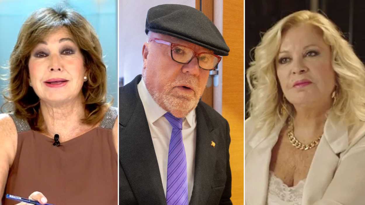 Ana Rosa Quintana, José Manuel Villarejo y Bárbara Rey. Mediaset España / EP