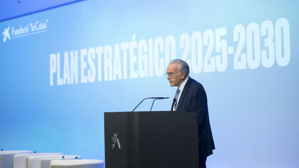 El presidente de la Fundación ”la Caixa”, Isidro Fainé, presentó la semana pasada el Plan Estratégico a los trabajadores.© Fundación "la Caixa"