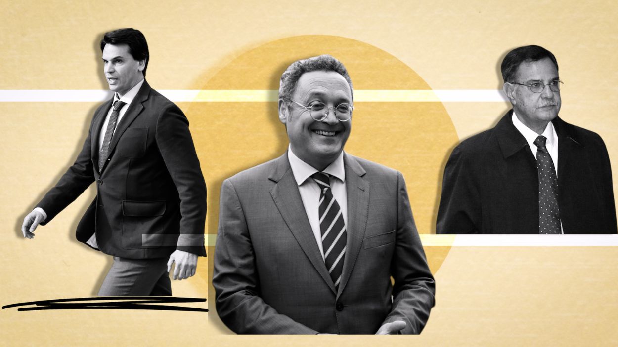 Ilustración de Álvaro García Ortiz, Alberto González Amador y el juez Hurtado. Montaje: Pablo Caraballo. 