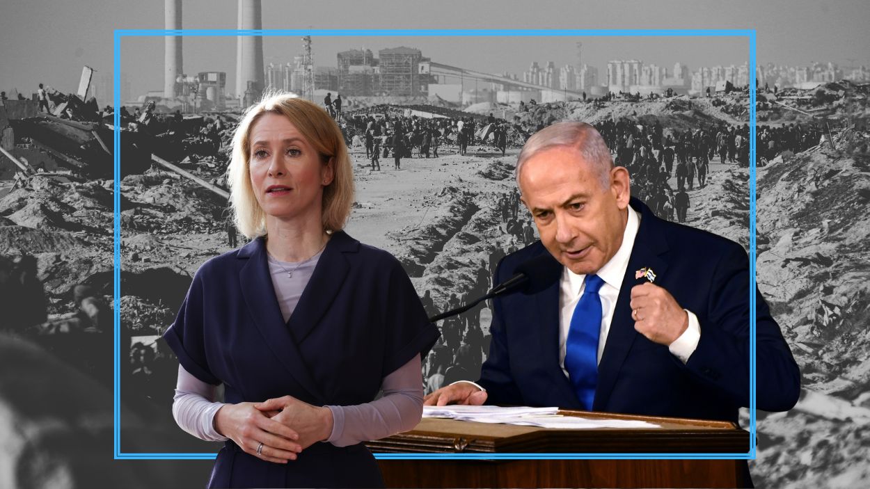 Benjamín Netanyahu y Kaja Kallas. Elaboración propia 