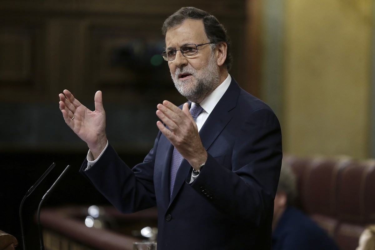 El Presidente del Gobierno en funciones, Mariano Rajoy, durante la sesión de investidura