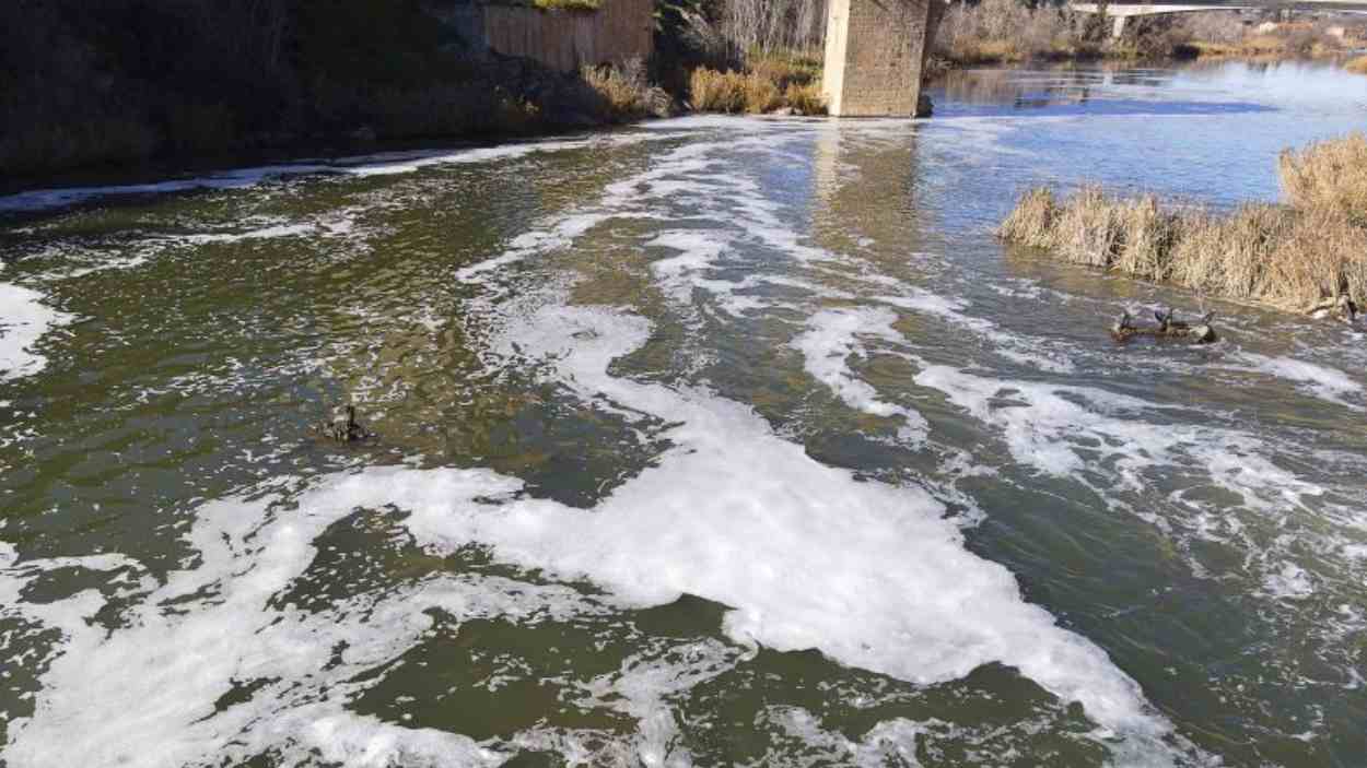 Episodio de contaminación del Tajo a su paso por Toledo. Cátedra del Tajo.