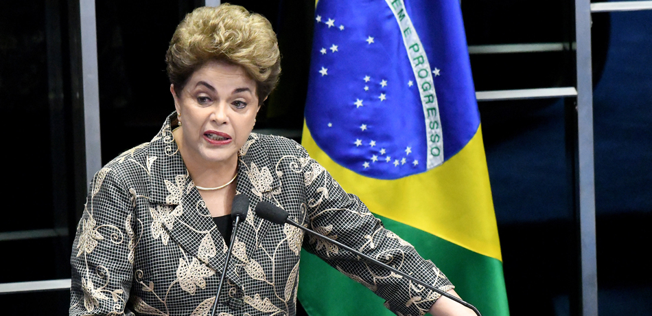 Dilma Rousseff durante su comparecencia en el Senado