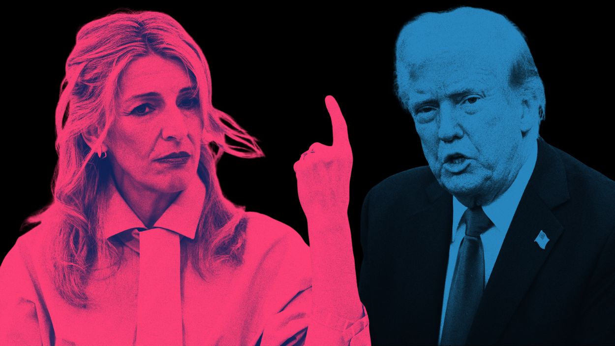 Yolanda Díaz y Donald Trump. Ilustración Propia.