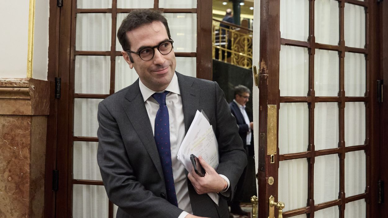 El ministro de Economía, Carlos Cuerpo, en el Congreso de los Diputados. EP.