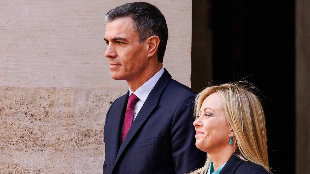 Pedro Sánchez y Giorgia Meloni. EP/Archivo.