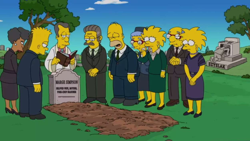 Entierro de Marge en la temporada 36 de Los Simpson Entierro de Marge en la temporada 36 de Los Simpson