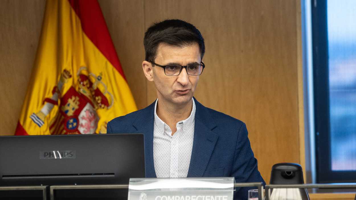 José Pablo López, presidente de RTVE, en el Congreso de los Diputados. EP