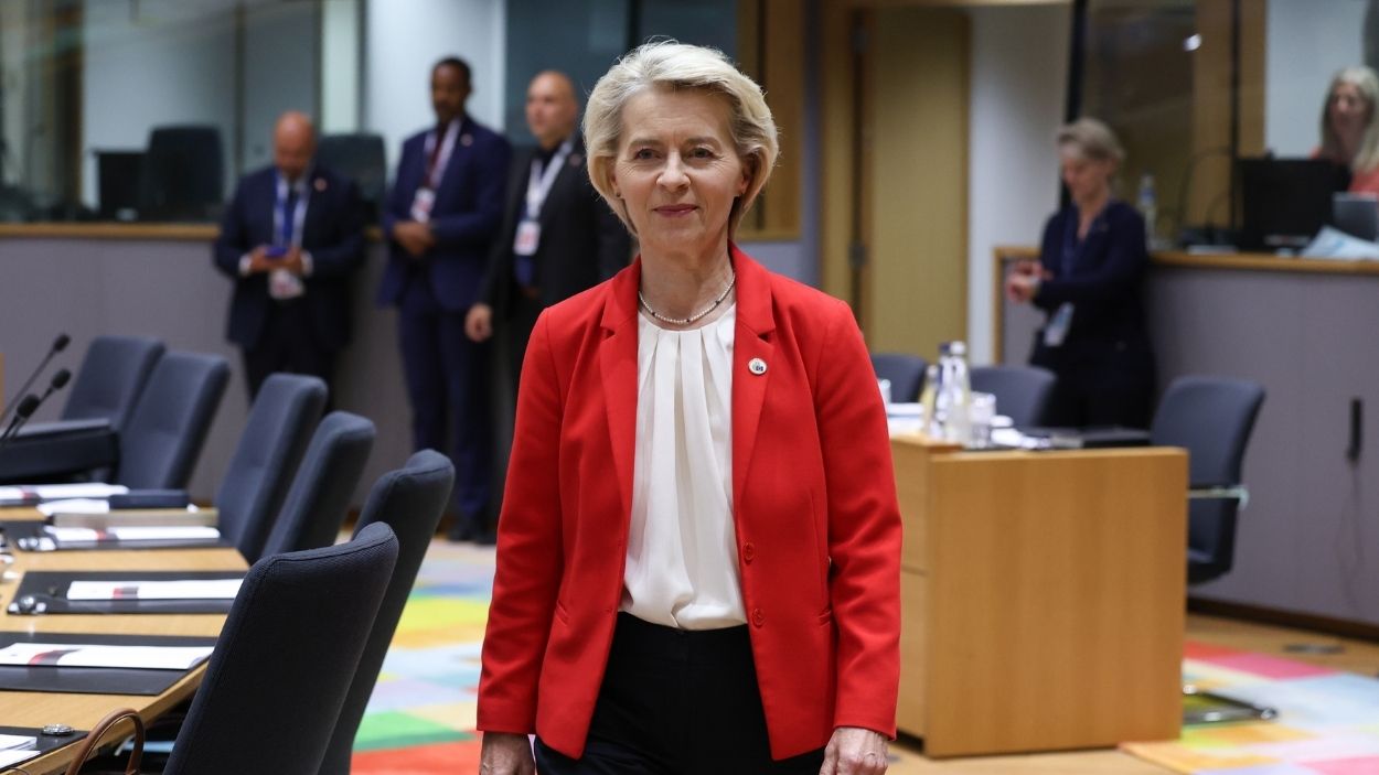 Ursula von der Leyen en una reunión del Consejo Europeo. EP