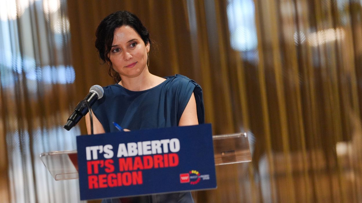 La presidenta de la Comunidad de Madrid, Isabel Díaz Ayuso, en su viaje institucional a Estados Unidos. EP.