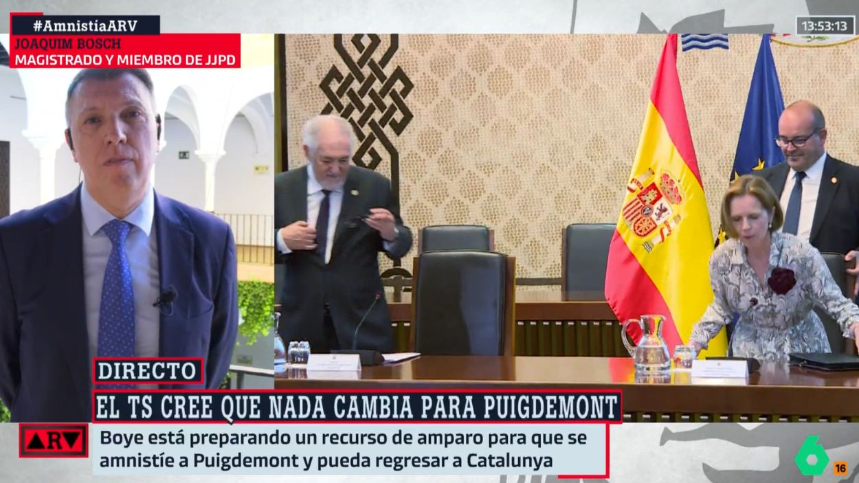 El magistrado Joaquim Bosch, miembros de Juezas y jueces para la Democracia. laSexta.
