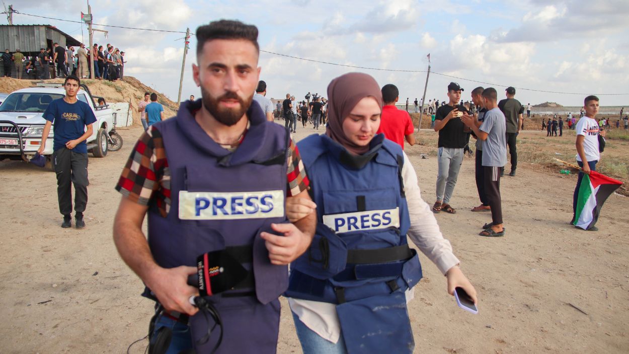 Prensa en las confontaciones en la frontera de Palestina. EP / Hashem Zimmo
