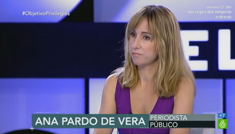 Ana Pardo de Vera durante una entrevista en el programa 'El Objetivo', de la Sexta