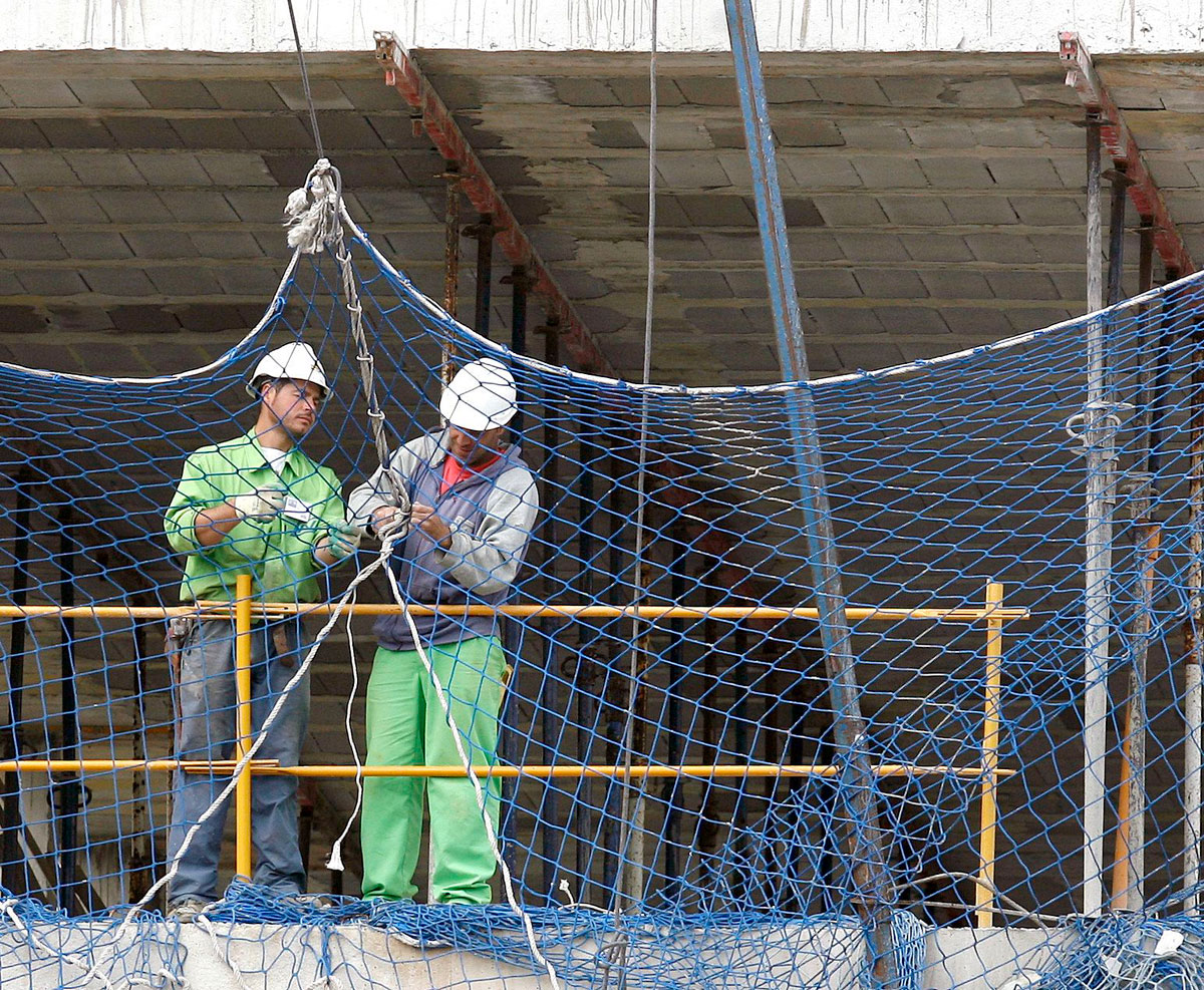 Un grupo de trabajadores del sector de la construcción