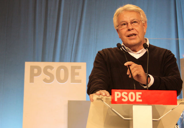 El expresidente del Gobierno, Felipe González, durante un acto del PSOE. 