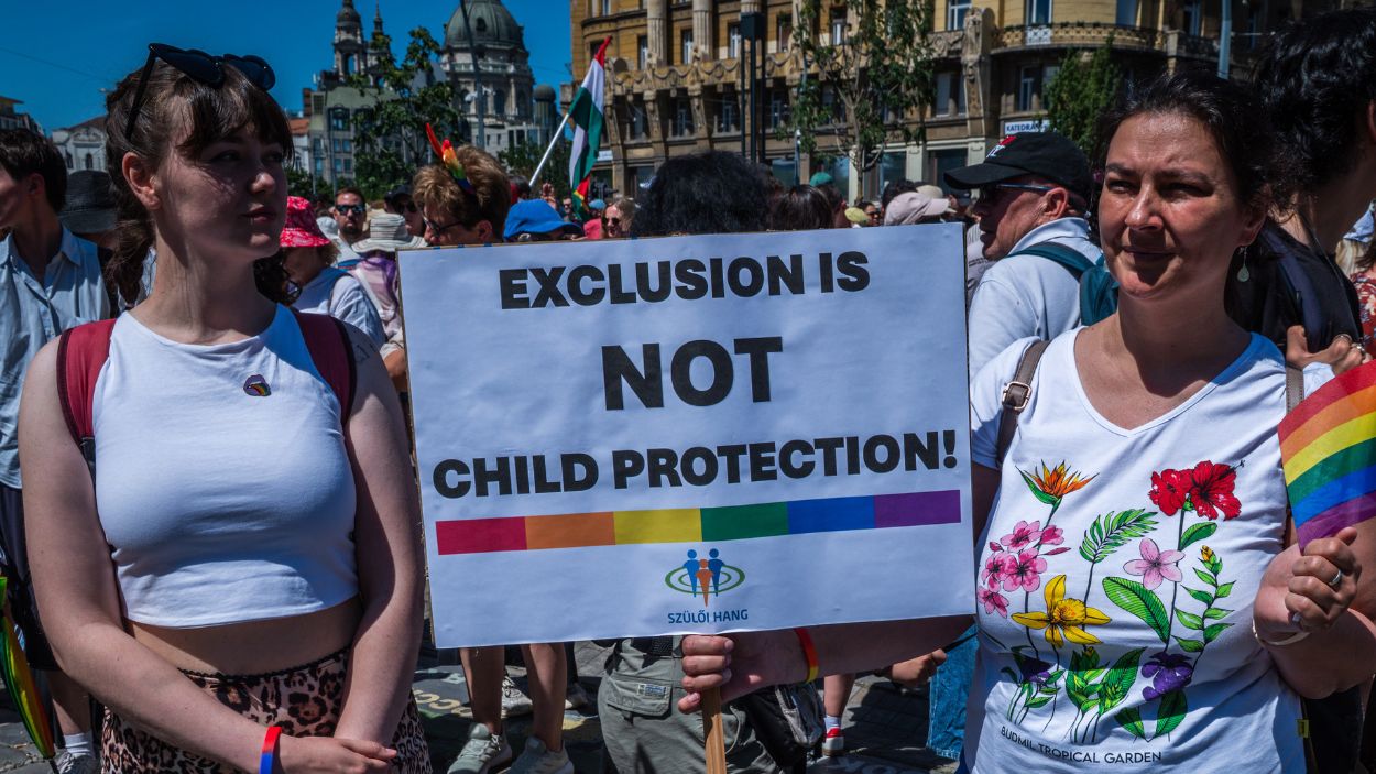 Manifestantes en la marcha del Orgullo LGTBI de Budapest (Hungría). EP.