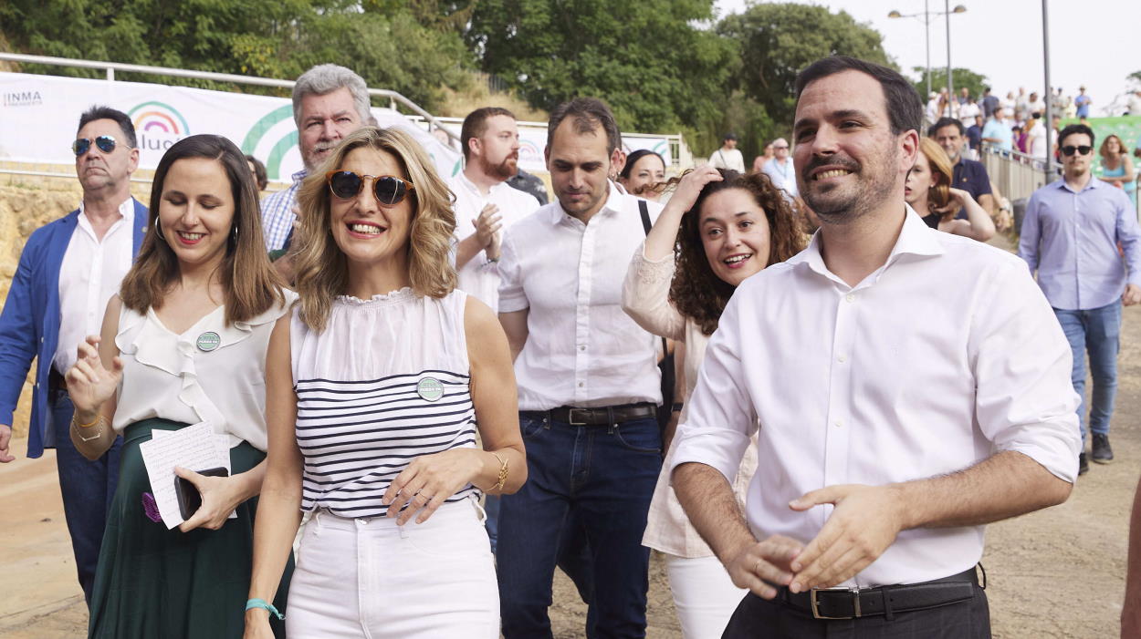 Imagen del acto central de Por Andalucía en la campaña electoral de 2022. EP.
