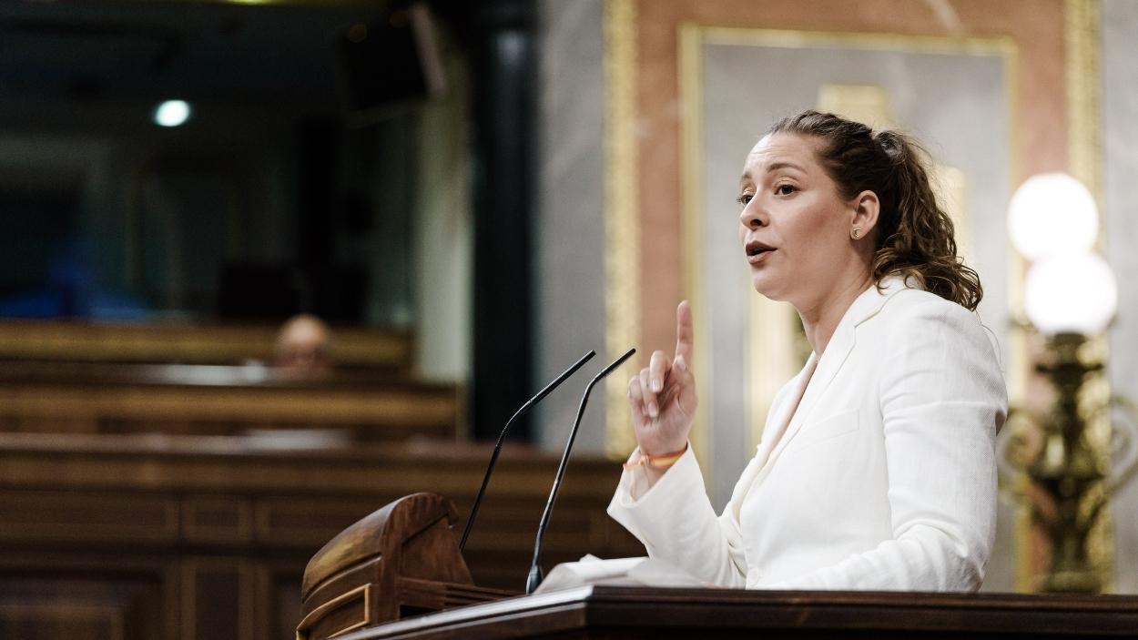 La diputada del PP Ester Muñoz interviene durante un pleno en el Congreso de los Diputados. EP/Archivo.