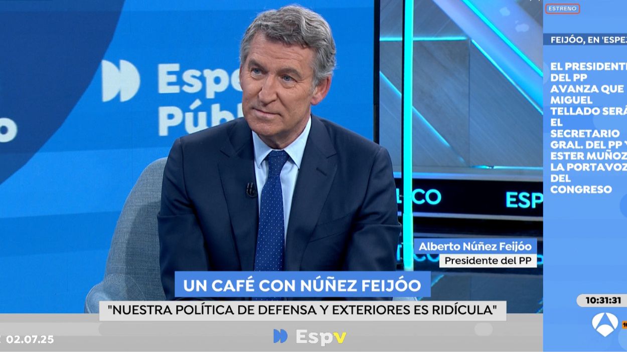 Feijóo en 'Espejo Público'. Atresmedia