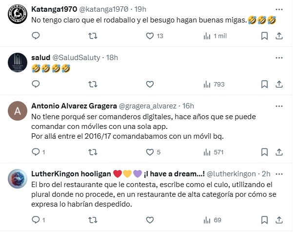 Más comentarios sobre la valoración del restaurante Más comentarios sobre la valoración del restaurante