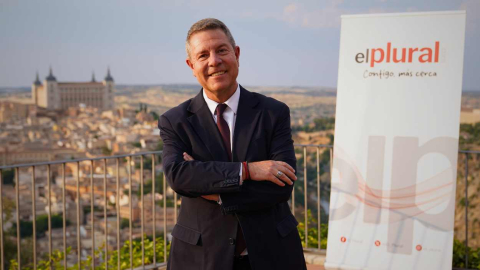 El presidente de Castilla La Mancha, Emiliano García Page, en la presentación de ElPlural.com en el Parador de Toledo.