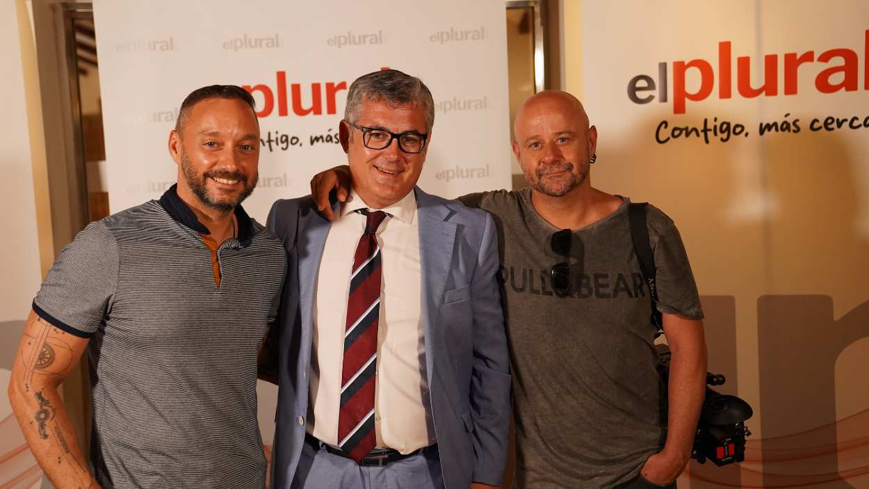 Gino, Miguel y Gustavo, del equipo de Audiovisuales y Protocolo del Gobierno de Castilla La Mancha