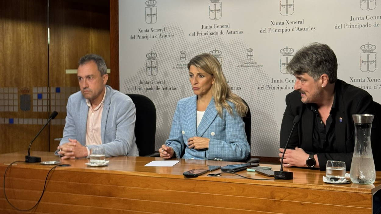 Díaz promete el indulto del Gobierno para Las 6 de La Suiza. Imagen compartida por IU Convocatoria por Asturies JGPA.