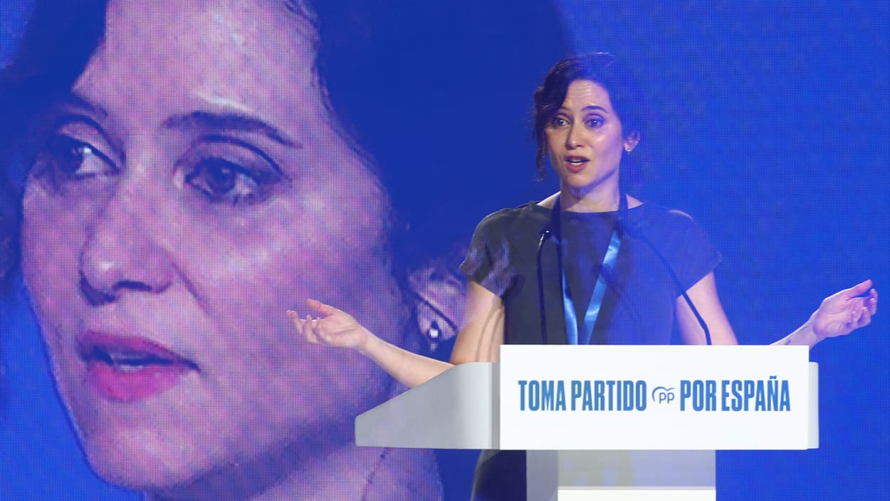 La presidenta de la Comunidad de Madrid, Isabel Díaz Ayuso, durante la segunda jornada del XXI Congreso Nacional del Partido Popular. EP.