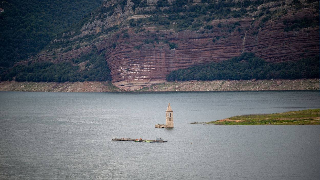 El pantano de Sau, testigo de la sequía más severa desde que existen registros