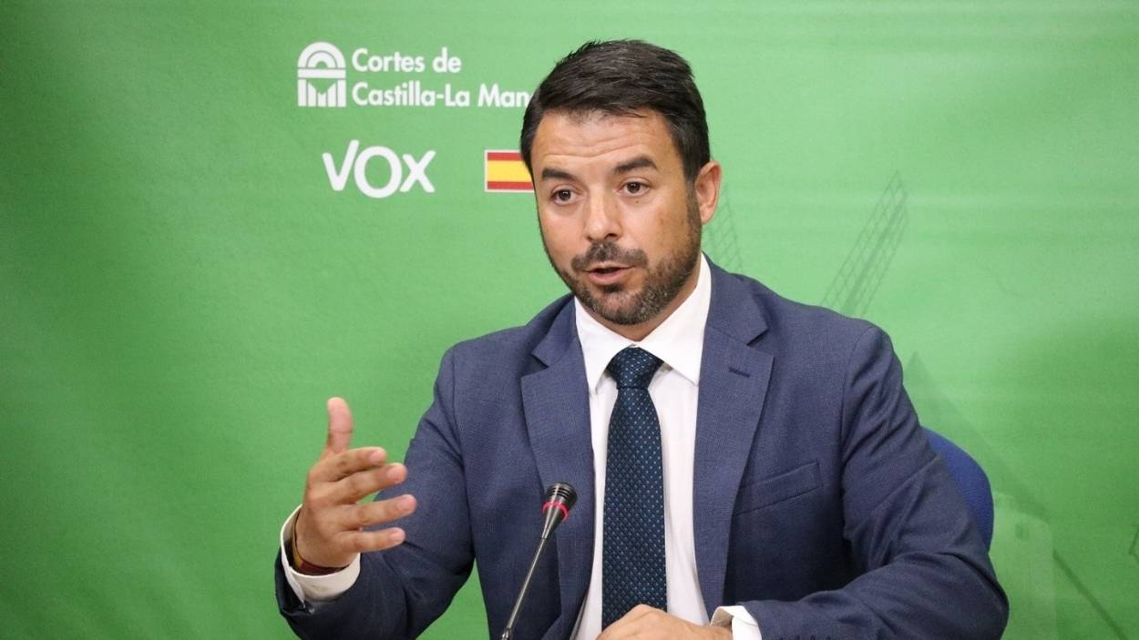 Iván Sánchez, portavoz de Vox en las Cortes de Castilla-La Mancha. Vox CLM.