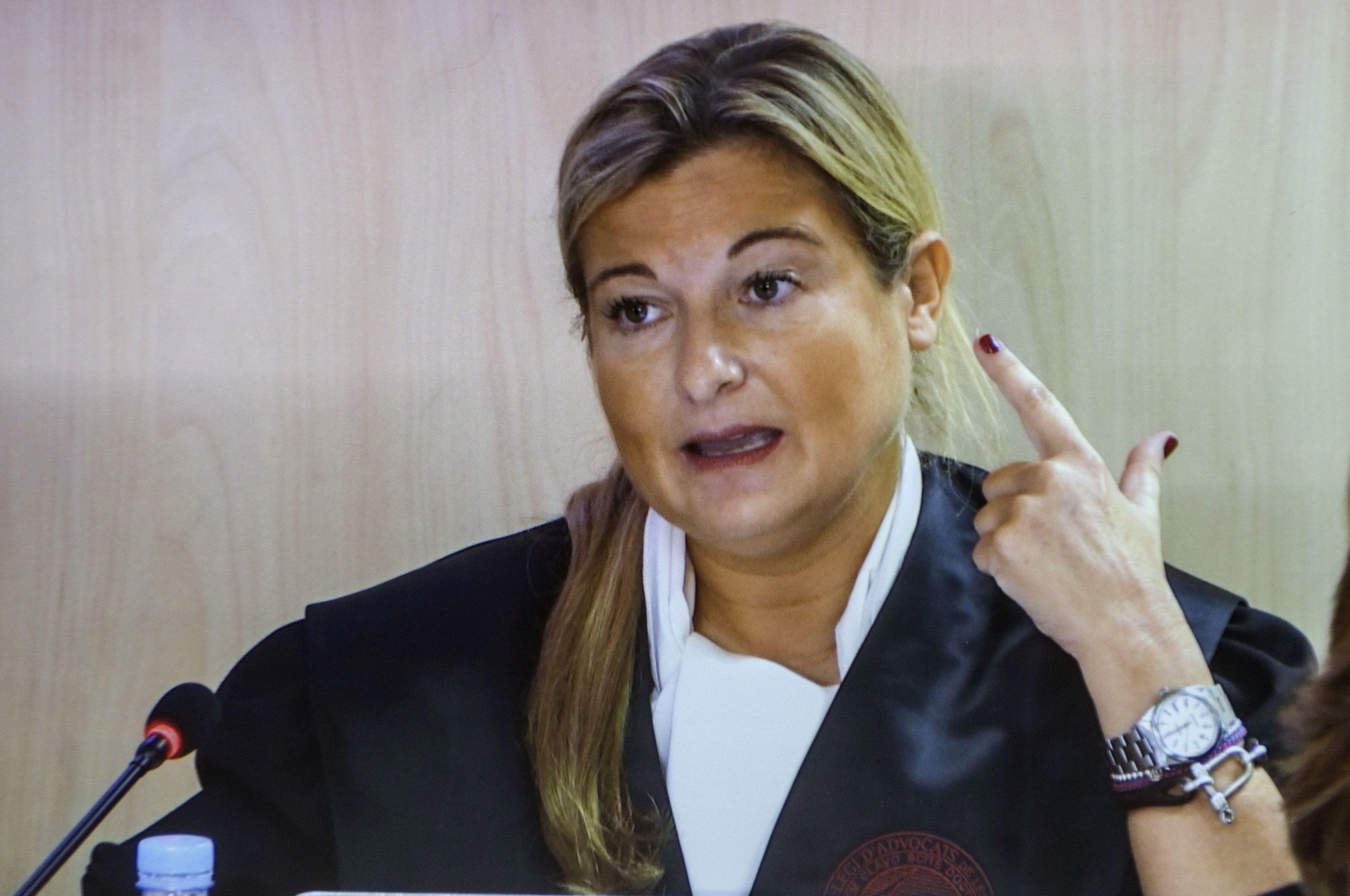La abogada de Manos Limpias, Virginia López Negrete, durante una intervención en el juicio del caso Nóos