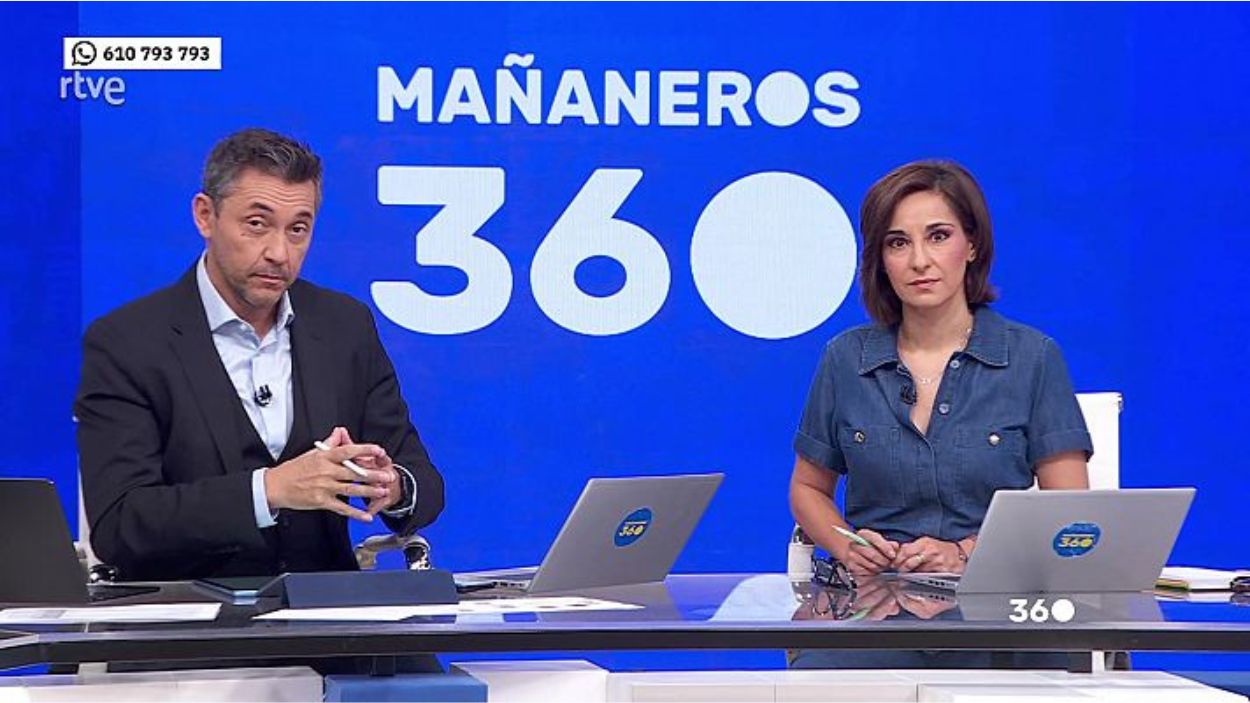 Javier Ruiz y Adela González en 'Mañaneros 360'. TVE