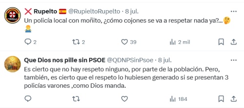Comentarios sobre las agentes mujeres en la playa de Cádiz Comentarios sobre las agentes mujeres en la playa de Cádiz