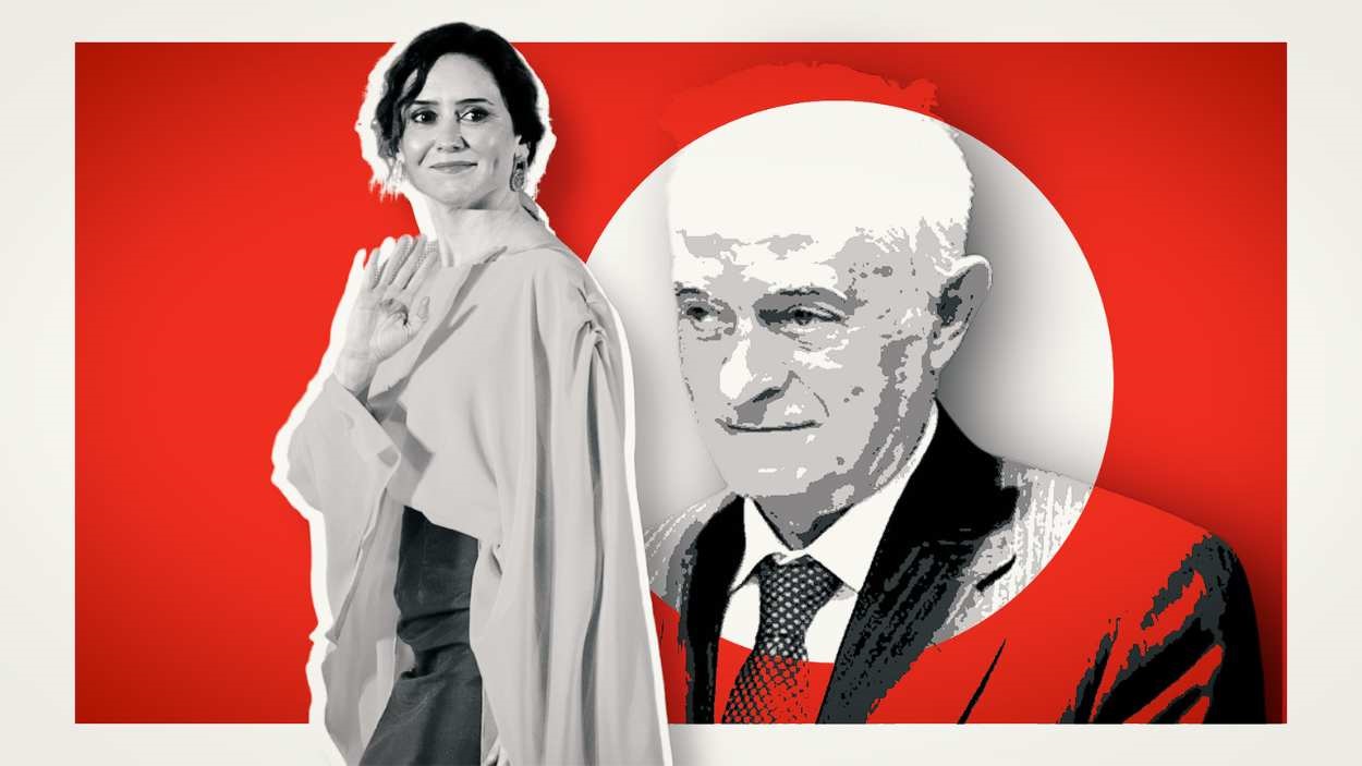Montaje de Isabel Díaz Ayuso y el juez Peinado. Autor: Jesús Olmedo.
