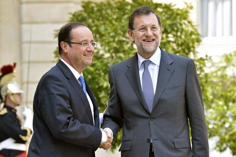 François Hollande recibe a Mariano Rajoy en el Elíseo. 
