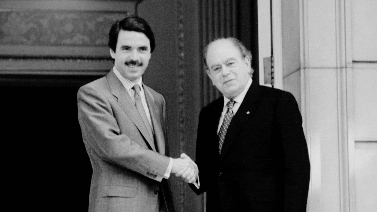 José María Aznar y Jordi Pujol en la Moncloa. Archivo.