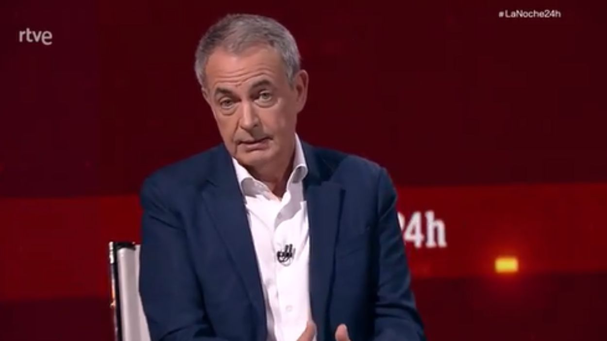 Zapatero en 'La noche en 24 horas'. TVE