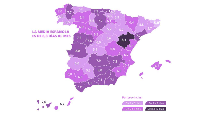 Teruel es la que más sexo practica por semana