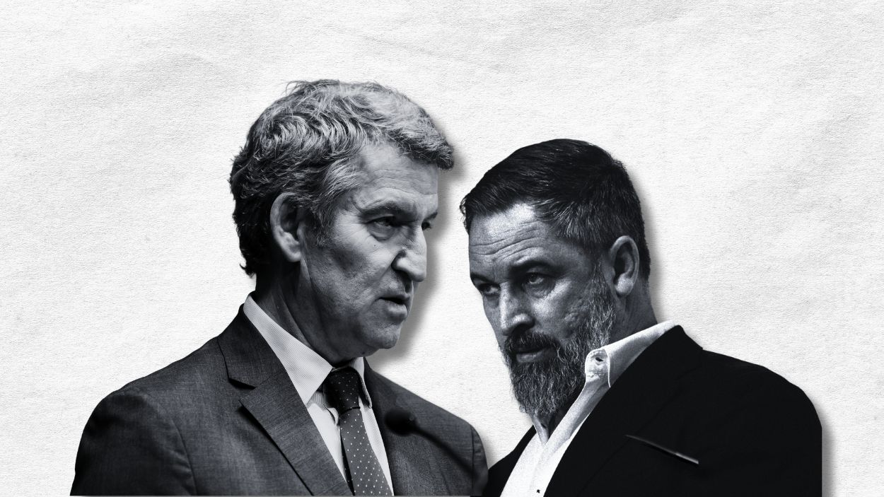 Fotomontaje de Alberto Núñez Feijóo y Santiago Abascal. Elaboración propia M. A.