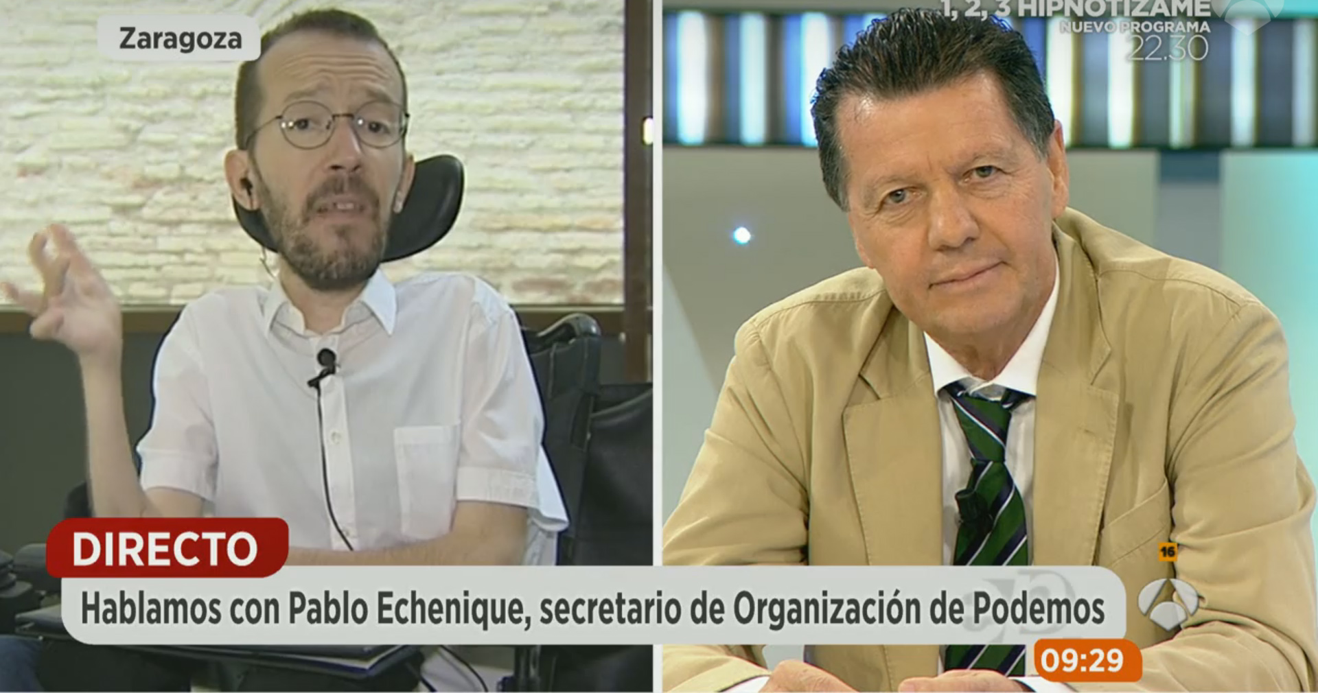 Pablo Echenique y Alfonso Rojo en 'Espejo Público'.