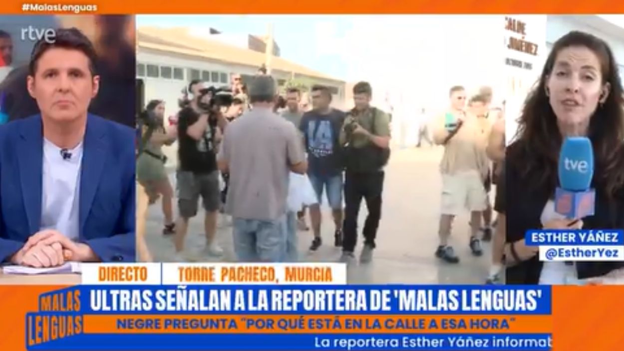 Jesús Cintora y Esther Yáñez, en 'Malas Lenguas'. TVE
