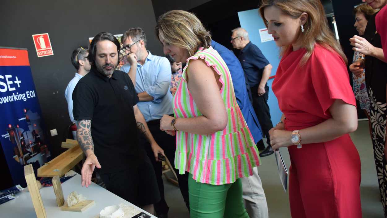 La consejera de Economía, Empresas y Empleo, Patricia Franco, en un evento con emprendedores de la región. JCCM.