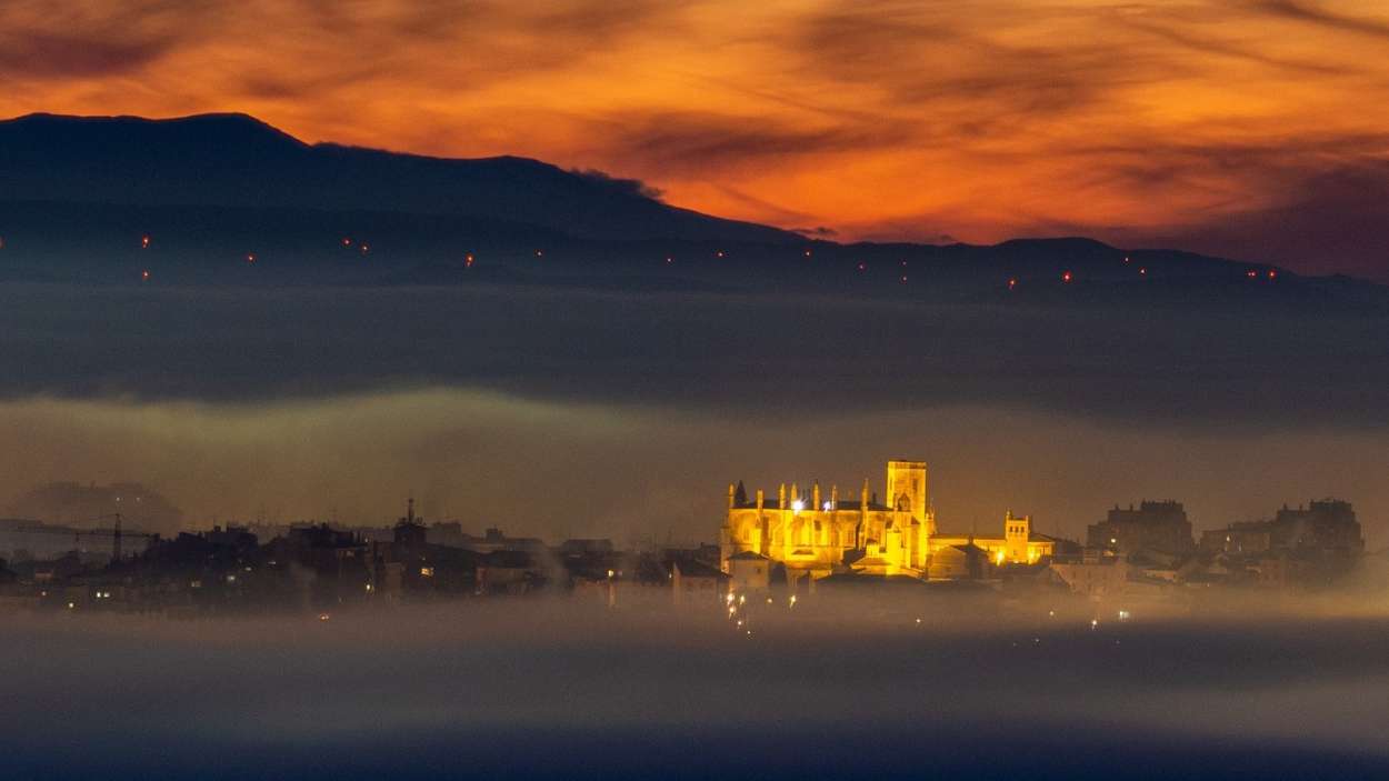 Atardecer en Huesca. Facebook.