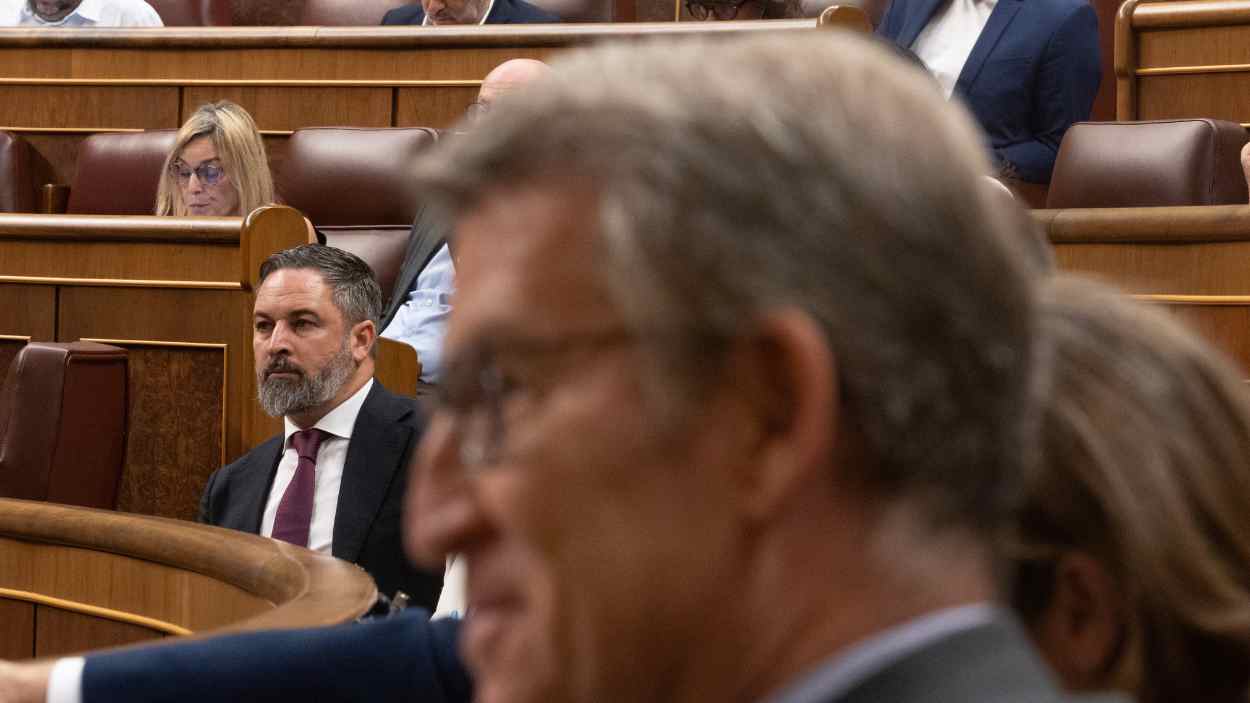 Feijóo y Abascal en el Congreso. EP